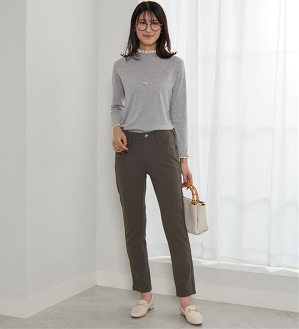 BELLUNA（ベルーナ）の「【選べる2丈】きれい見えボンディングスリムパンツ（フルレングスパンツ）」｜詳細画像