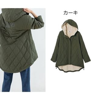 RANAN（ラナン）の「＜ＦＩＬＡ＞裏ボアフリースキルトコート（ハーフコート）」｜カーキ