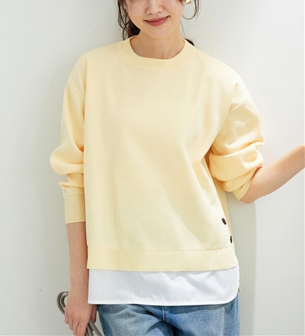 BELLUNA（ベルーナ）の「裾ボタン重ね着風ニットプルオーバー（ニット・セーター）」｜詳細画像