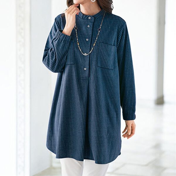 BELLUNA（ベルーナ）の「動きやすい！バンドカラーシャツチュニック（チュニック）」｜詳細画像