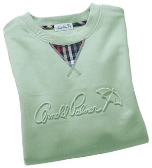 「＜アーノルド　パーマー＞エンボスデザインスウェットＴシャツ（メンズＴシャツ）」｜グリーン