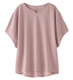 alotta（アロッタ）の「着痩せが叶うドルマンスリーブきれいめカットソー（カットソー）」｜ピンク