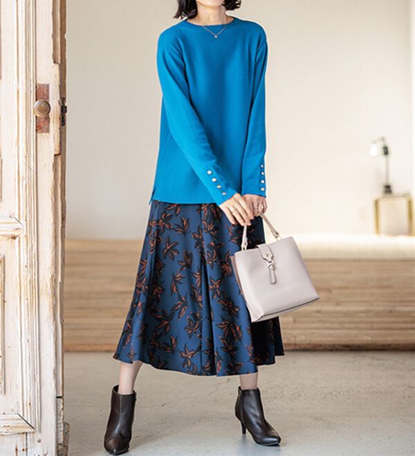 BELLUNA（ベルーナ）の「もちもち袖ボタンニットプルオーバー（ニット・セーター）」｜詳細画像