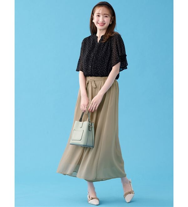 alotta（アロッタ）の「ふんわりシフォンワイドパンツ（ワイドパンツ・ガウチョ）」｜詳細画像