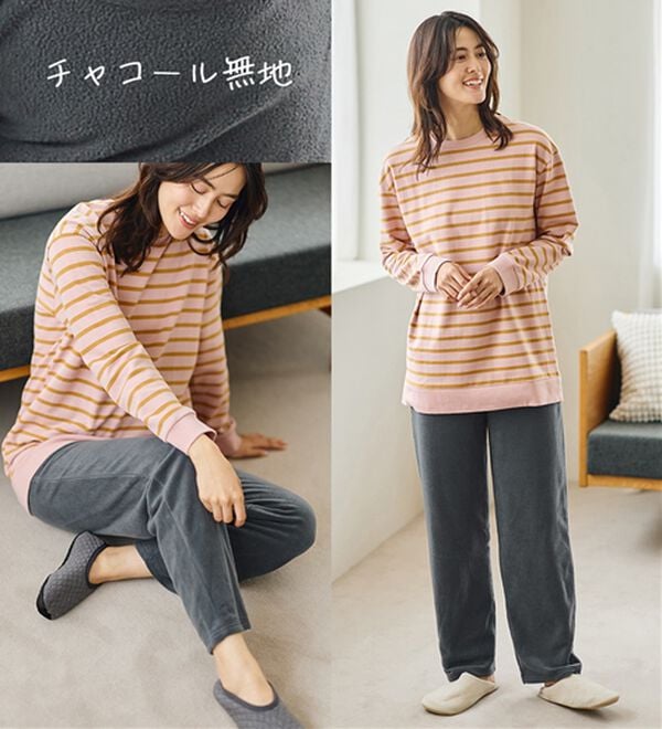 LAVIENNE（ラヴィエンヌ）の「肌側綿１００％あったかフリースボトム（その他パンツ）」｜詳細画像