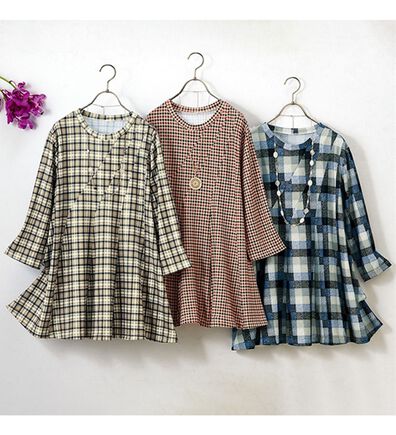 ルフラン（ルフラン）の「【３色組】チェック柄はぎチュニック＜テオール＞（チュニック）」