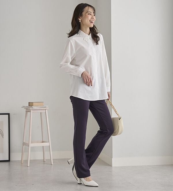 BELLUNA（ベルーナ）の「【選べる股下】ジャストフィットらくらくパンツ（フルレングスパンツ）」｜詳細画像