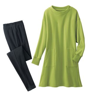 LAVIENNE（ラヴィエンヌ）の「毛玉ができにくい！裏ファーチュニック（パジャマ・ルームウェア）」｜ピスタチオ