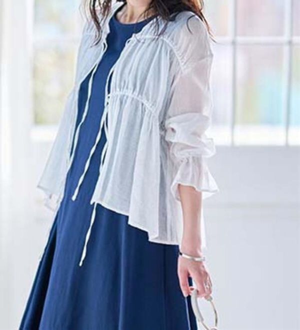 RANAN（ラナン）の「リボンドロストブラウス（ブラウス）」｜詳細画像