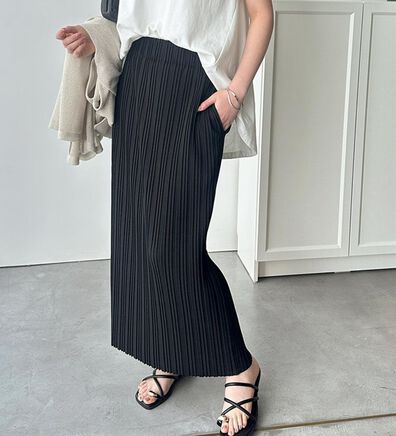 GeeRA（ジーラ）の「セルフカットプリーツナロースカート（ロングスカート）」