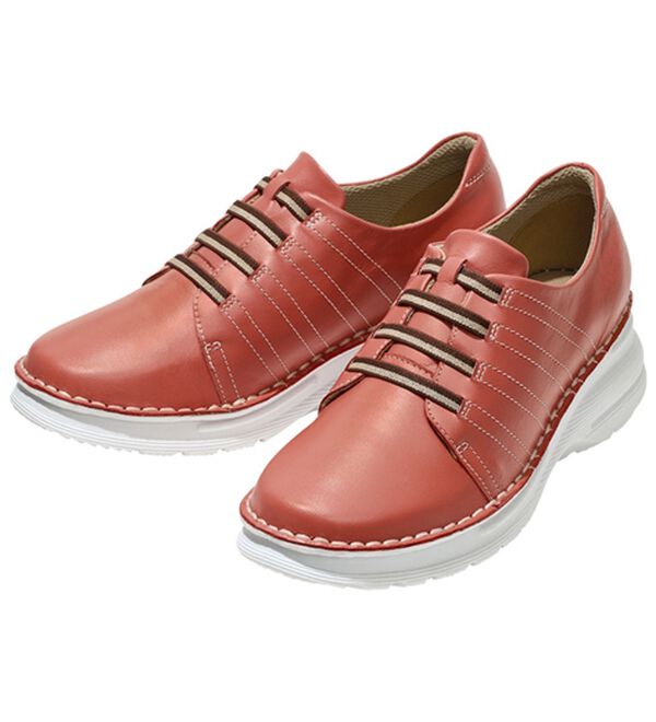 ルフラン（ルフラン）の「ｔｏ　ｂｅ　ｃｏｎｔｉｎｕｅｄ　４Ｅ山羊革ステッチデザイン甲ゴムシューズ（スニーカー）」｜コーラルピンク