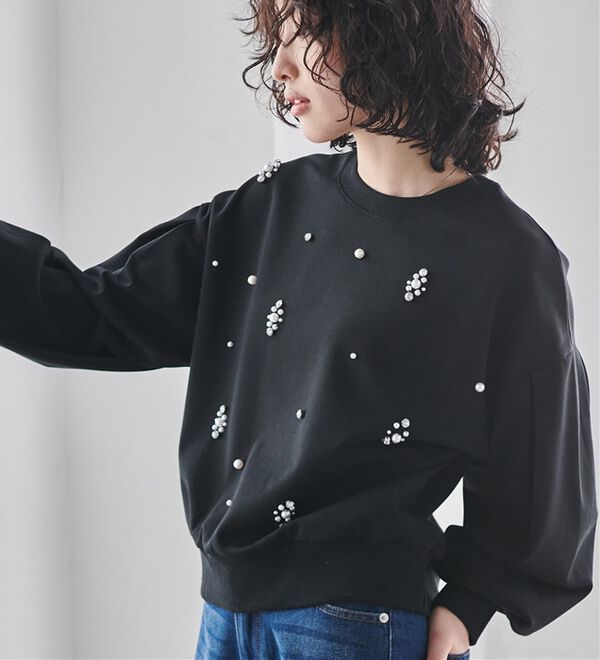 RANAN（ラナン）の「ビジュー使いボリューム袖プルオーバー（カットソー）」｜詳細画像