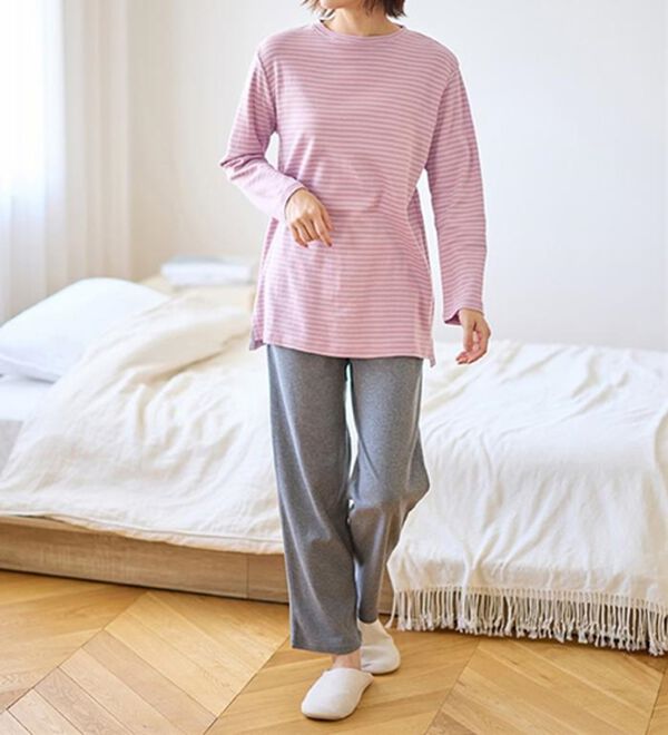 LAVIENNE（ラヴィエンヌ）の「【とろける肌心地】綿１００％あったかスムースパジャマ（パジャマ・ルームウェア）」｜詳細画像