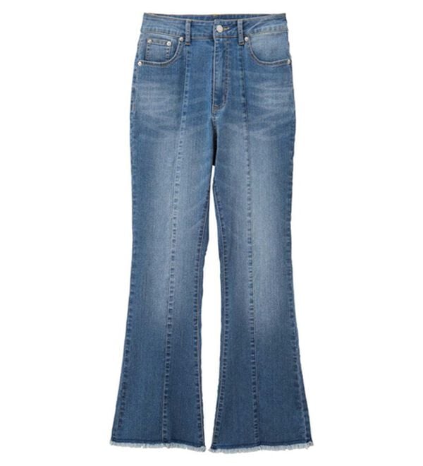 GeeRA（ジーラ）の「センターシームフレアデニムパンツ（フルレングスパンツ）」｜詳細画像