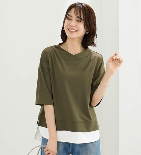 BELLUNA（ベルーナ）の「【セットアップ】重ね着風プルオーバー＆スカートセット（アンサンブル）」｜詳細画像