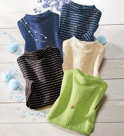 ルフラン（ルフラン）の「涼やかジャカード柄プルオーバー（カットソー）」