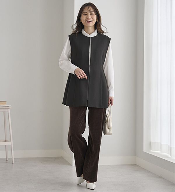 BELLUNA（ベルーナ）の「綺麗見えベロアワイドパンツ（フルレングスパンツ）」｜詳細画像