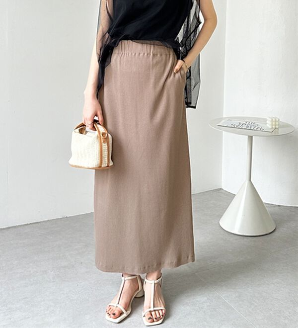 GeeRA（ジーラ）の「【着回し力◎】楽ちんすっきり見え！リブロングスカート（ロングスカート）」｜詳細画像