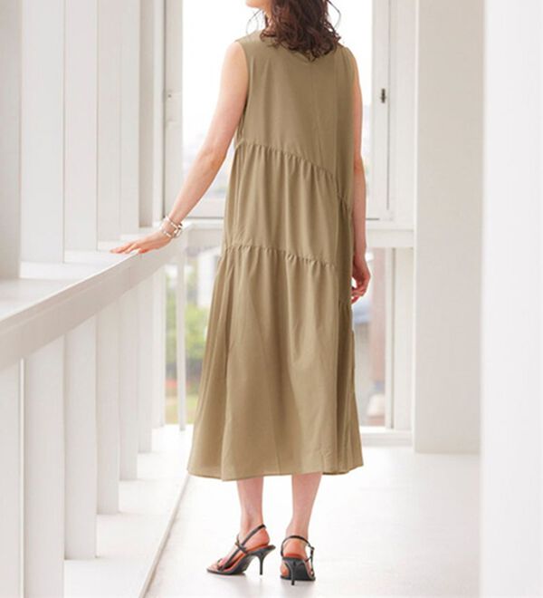 RANAN（ラナン）の「ひんやり裏地付！ななめティアードワンピ（その他ワンピース）」｜詳細画像