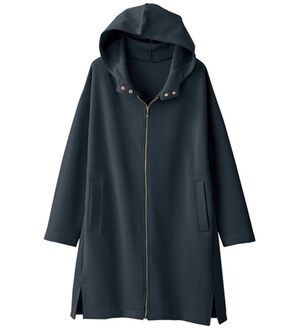 BELLUNA（ベルーナ）の「衿デザインツイルロングパーカー（パーカー）」｜ネイビー