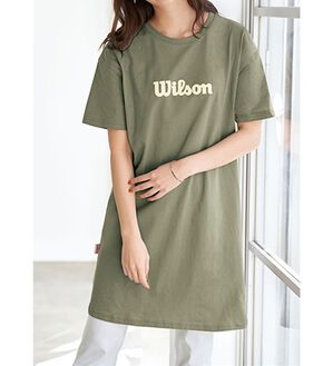 BELLUNA（ベルーナ）の「＜Ｗｉｌｓｏｎ＞コットン１００％ビッグＴシャツ（チュニック）」｜オリーブ