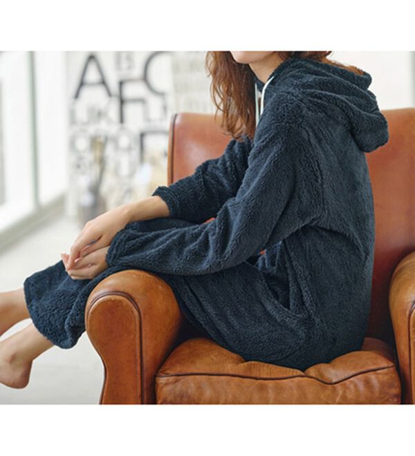 YU'NOW（ユナウ）の「ふんわりモコ　ボアルームウェアマキシワンピース（パジャマ・ルームウェア）」｜詳細画像