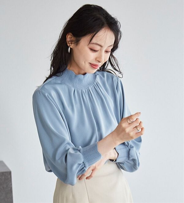 RANAN（ラナン）の「スカラップリブニット使いブラウス（ブラウス）」｜詳細画像