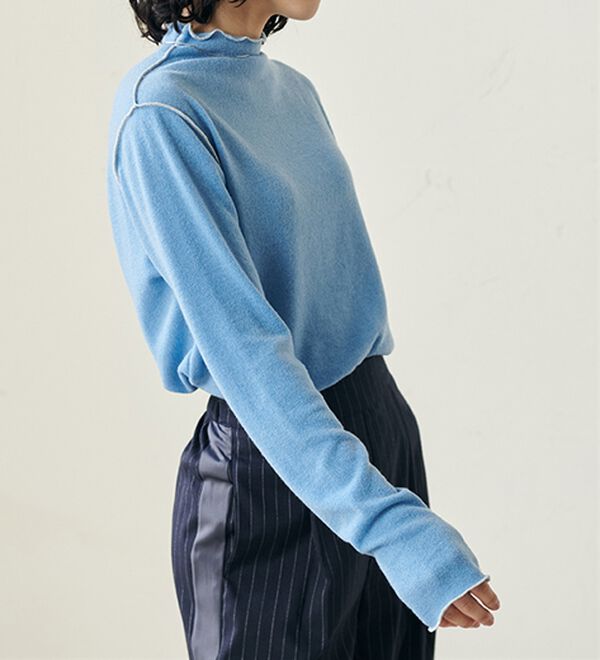 RANAN（ラナン）の「前後２ＷＡＹ！メロウ使いニットソーフリルプルオーバー（カットソー）」｜詳細画像