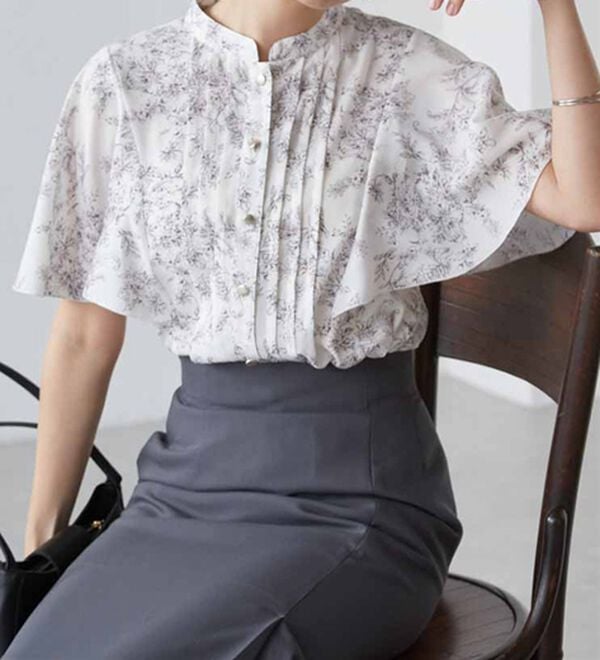 RANAN（ラナン）の「ひんやり！ピンタックフレアー袖ブラウス（ブラウス）」｜詳細画像