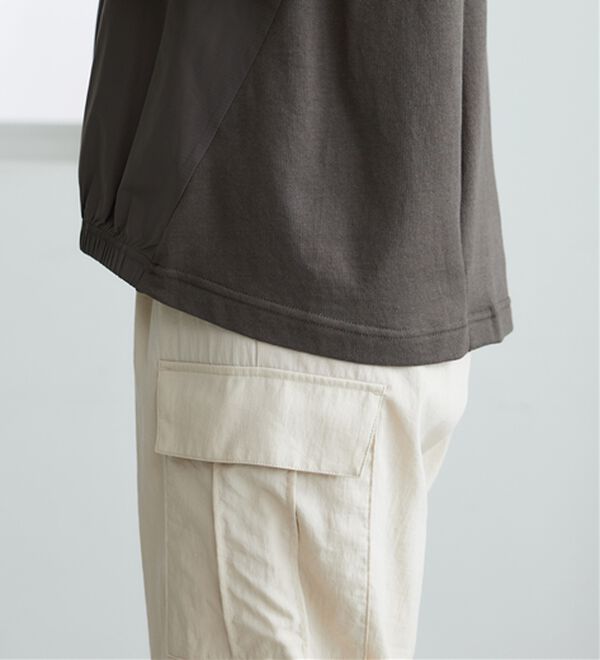 BELLUNA（ベルーナ）の「異素材切替ロゴプリントプルオーバー（カットソー）」｜詳細画像