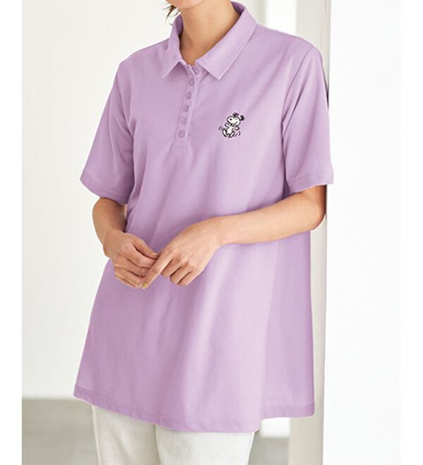 BELLUNA（ベルーナ）の「スヌーピー刺しゅうポロチュニック（ポロシャツ）」｜詳細画像