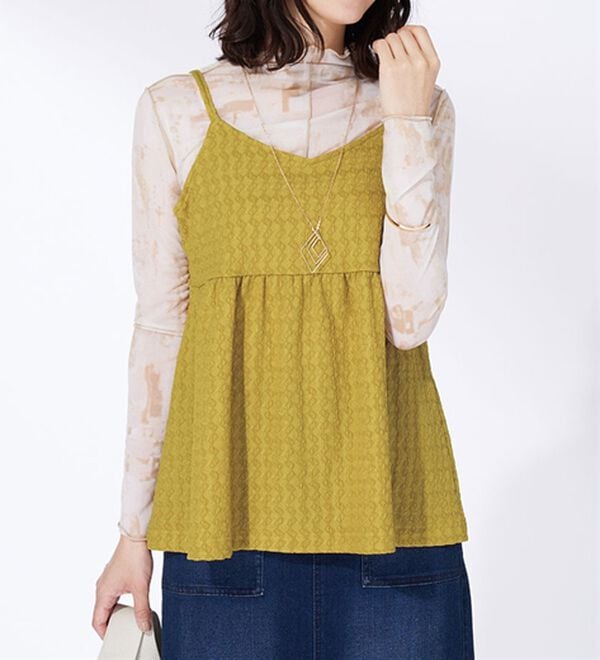 BELLUNA（ベルーナ）の「ジャカード素材バックリボンビスチェ（タンクトップ・キャミソール）」｜詳細画像