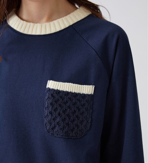 BELLUNA（ベルーナ）の「裏毛素材ニット切替プルオーバー（カットソー）」｜詳細画像