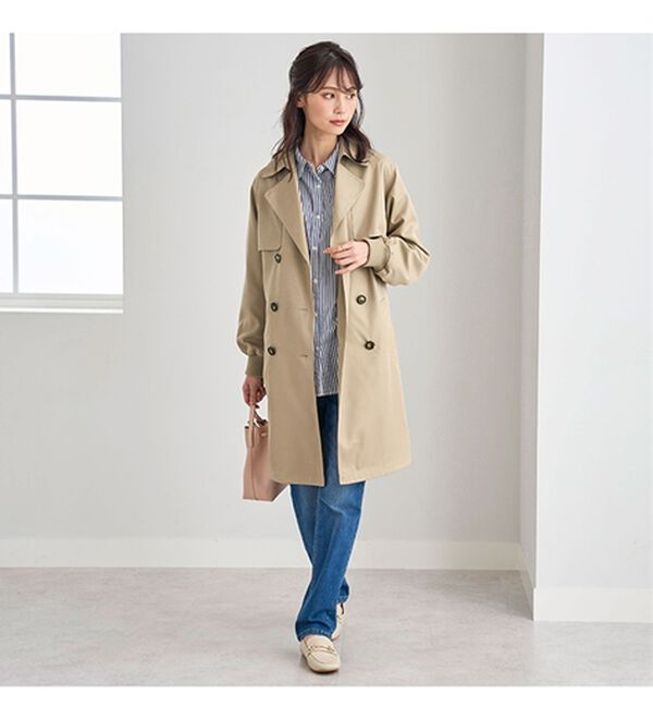 BELLUNA（ベルーナ）の「花粉対策！袖リブ使いトレンチコート（ロングコート）」｜詳細画像