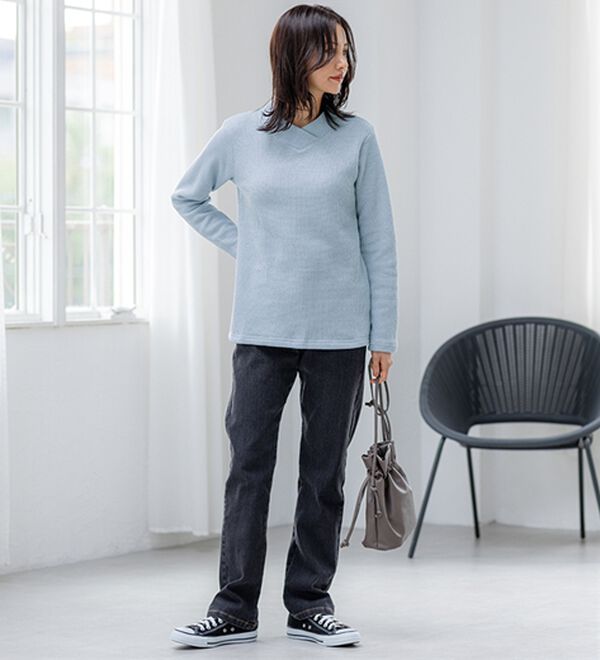 BELLUNA（ベルーナ）の「【静電気防止】ニットが苦手な方にも優しいプルオーバー（カットソー）」｜詳細画像
