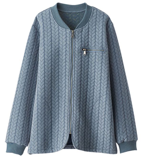 BELLUNA（ベルーナ）の「やわらかふくれジャカードショートブルゾン（ブルゾン）」｜詳細画像