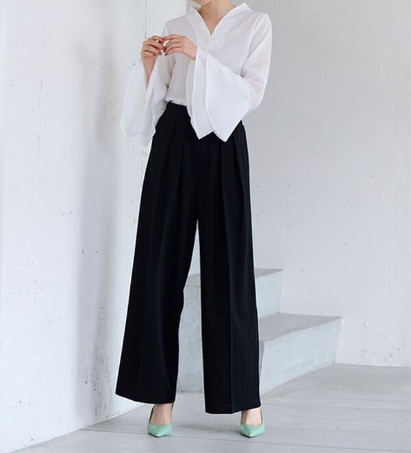 RANAN（ラナン）の「袖ペプラムデザイントップスセットアップ（セットアップ）」｜詳細画像