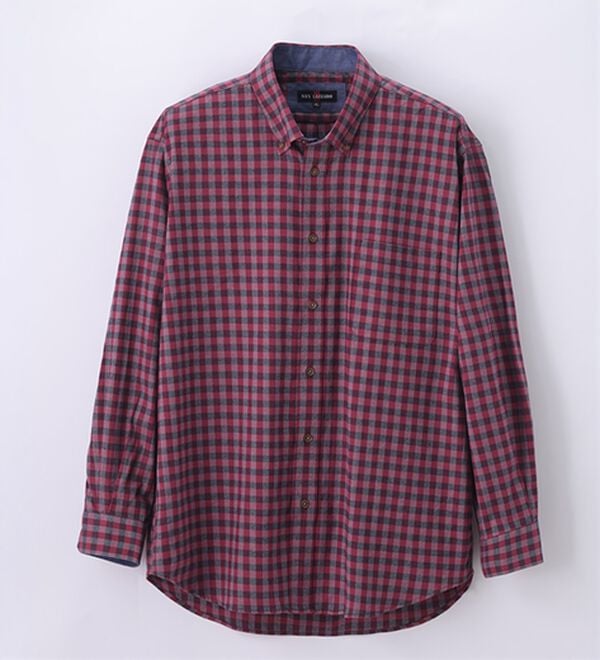 「着心地快適ストレッチネルシャツ（メンズシャツ）」｜ワインチェック