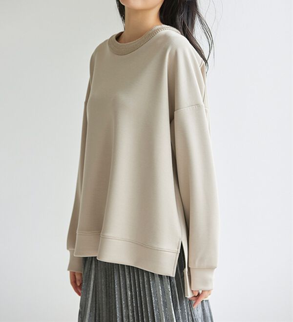 RANAN（ラナン）の「＜ＨＳ＞編立衿ポイントきれいめスウェット（カットソー）」｜詳細画像