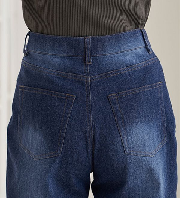 BELLUNA（ベルーナ）の「ひんやり冷感！カーブシルエットデニムパンツ（ワイドパンツ・ガウチョ）」｜詳細画像