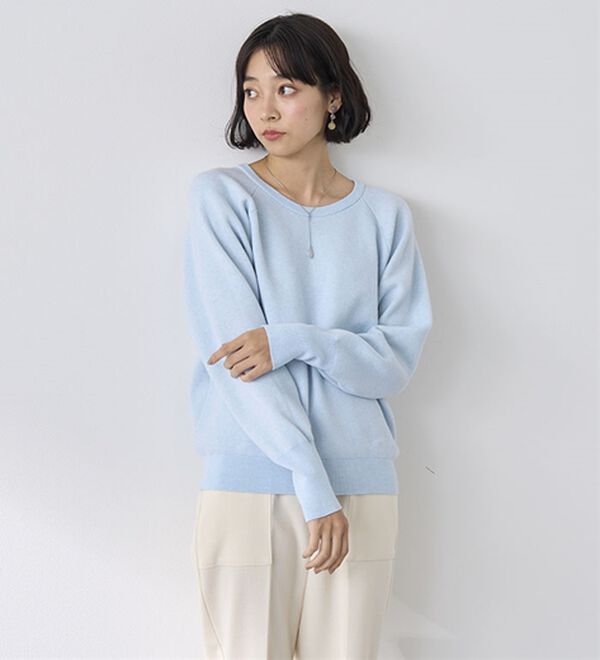 BELLUNA（ベルーナ）の「トレーナー感覚！きれいめカジュアルさんのためのニットトレーナー（ニット・セーター）」｜詳細画像