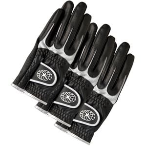 「＜トランスコンチネンツゴルフ＞ゴルフグローブ３枚セット（メンズスポーツ用品）」｜ブラック