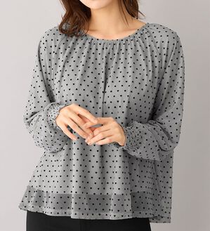 alotta（アロッタ）の「ハート柄フロッキーチュールブラウス（ブラウス）」｜詳細画像