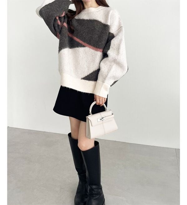 GeeRA（ジーラ）の「ニュアンス柄ジャカードニット（ニット・セーター）」｜詳細画像