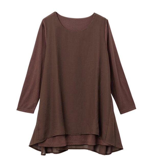 RANAN（ラナン）の「【裏微起毛】異素材切替チュニック（カットソー）」｜詳細画像