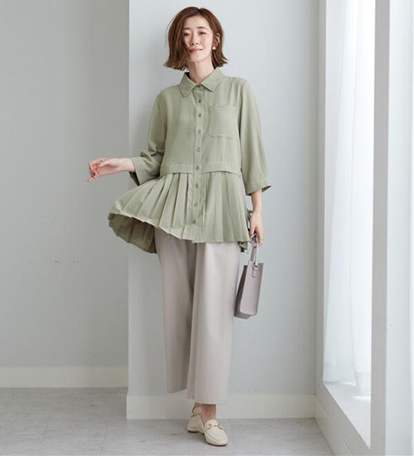 BELLUNA（ベルーナ）の「【UVカット】機能付！裾プリーツ切替チュニック（チュニック）」｜詳細画像