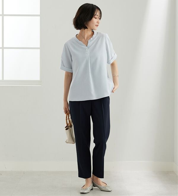 BELLUNA（ベルーナ）の「【選べる2丈】メランジストレッチ素材テーパードパンツ（テーパードパンツ）」｜詳細画像