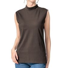 「綿１００％汗ジミ対策　カップ付ハイネック（ブラトップ・カップ付きインナー）」