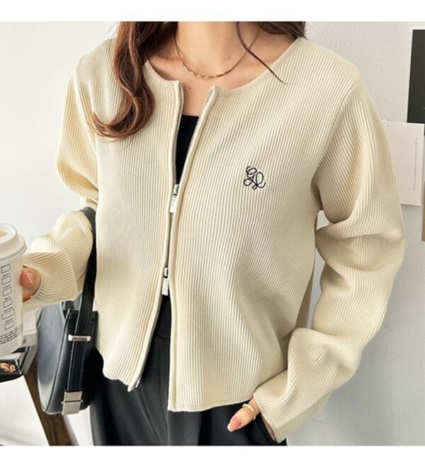 GeeRA（ジーラ）の「ダブルジップニットカーディガン（ニットカーディガン）」｜詳細画像