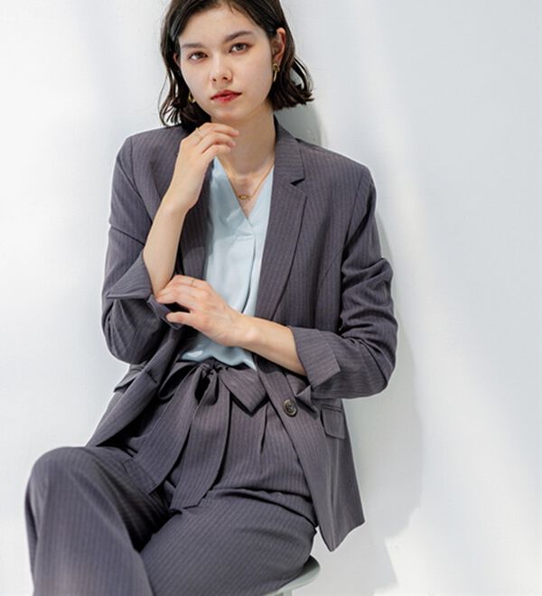 GeeRA（ジーラ）の「【2点セット】選べるボトム！洗えて型くずれしないパンツスーツセット（パンツスーツ）」｜詳細画像